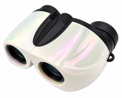明るいワイド視界が楽しめる！７倍２１ｍｍコンパクト双眼鏡【PIXY-721ホワイト】オーロラカラー